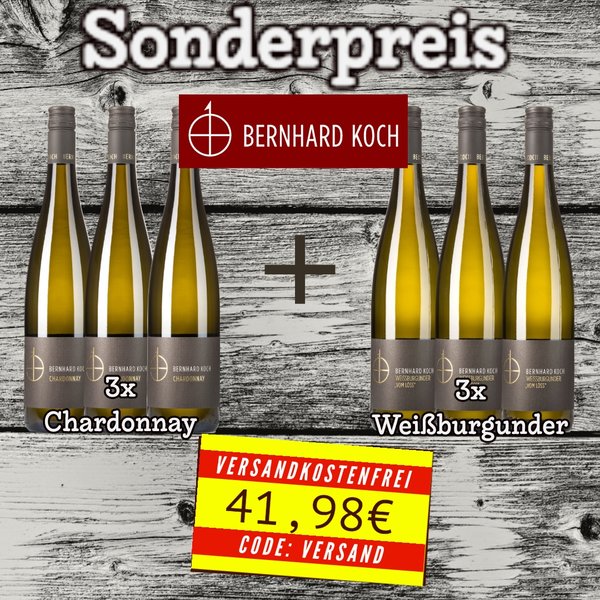 Sonderangebot Bernhard Koch, 3x Chardonnay und 3x Weißburgunder für 41,98€ inclusive Versand
