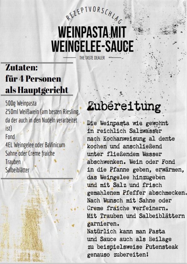 Oster-Geschenkset "Weinpasta mit Weingelee-Sauce", original Pfälzisch