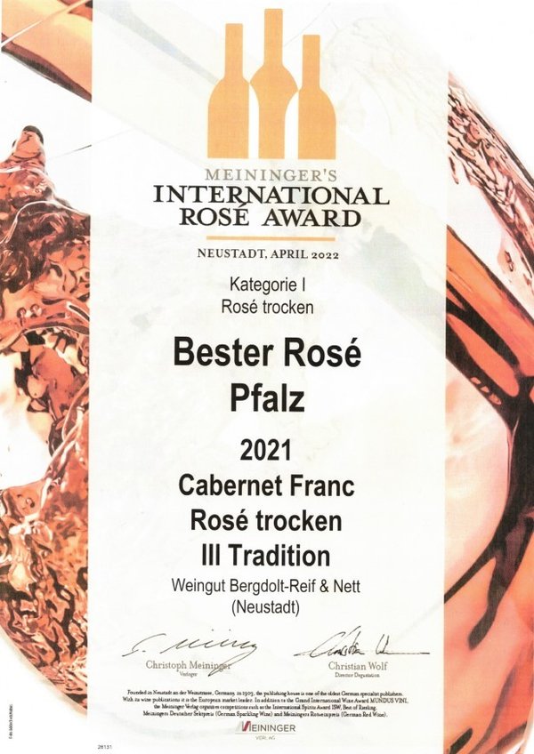 Cabernet Franc Rosé | 2021 | Trocken | Bester Pfälzer Rosé | Weingut Nett | Duttweiler