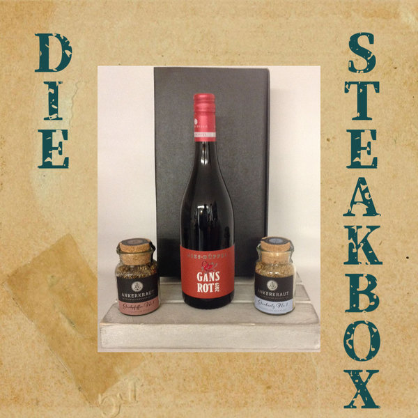 Geschenkidee | "Steak Box" | Wein | Gewürze | Verpackung