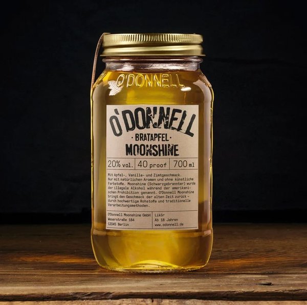 O´Donnell | Moonshine | Bratapfel | 700ml | „Mason Jars“ Glas